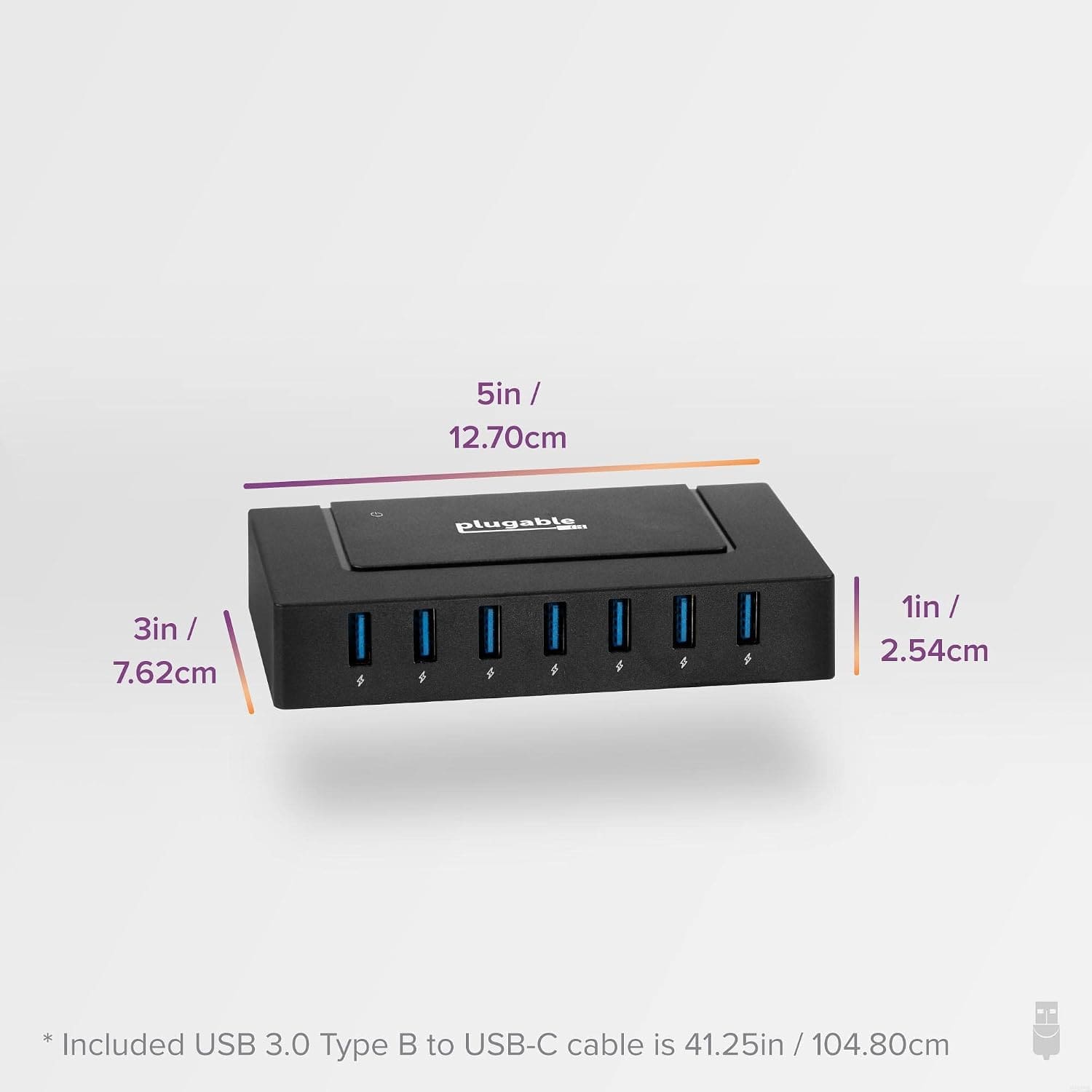 Plugable 7-port powered USB hub used for dental x-ray sensors