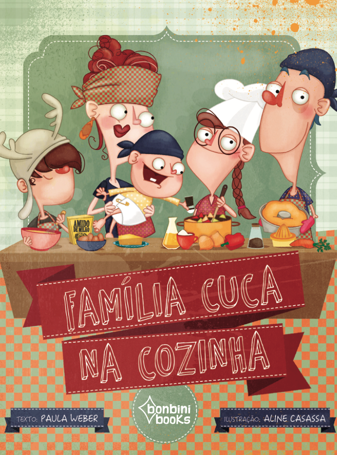 Família cuca na cozinha