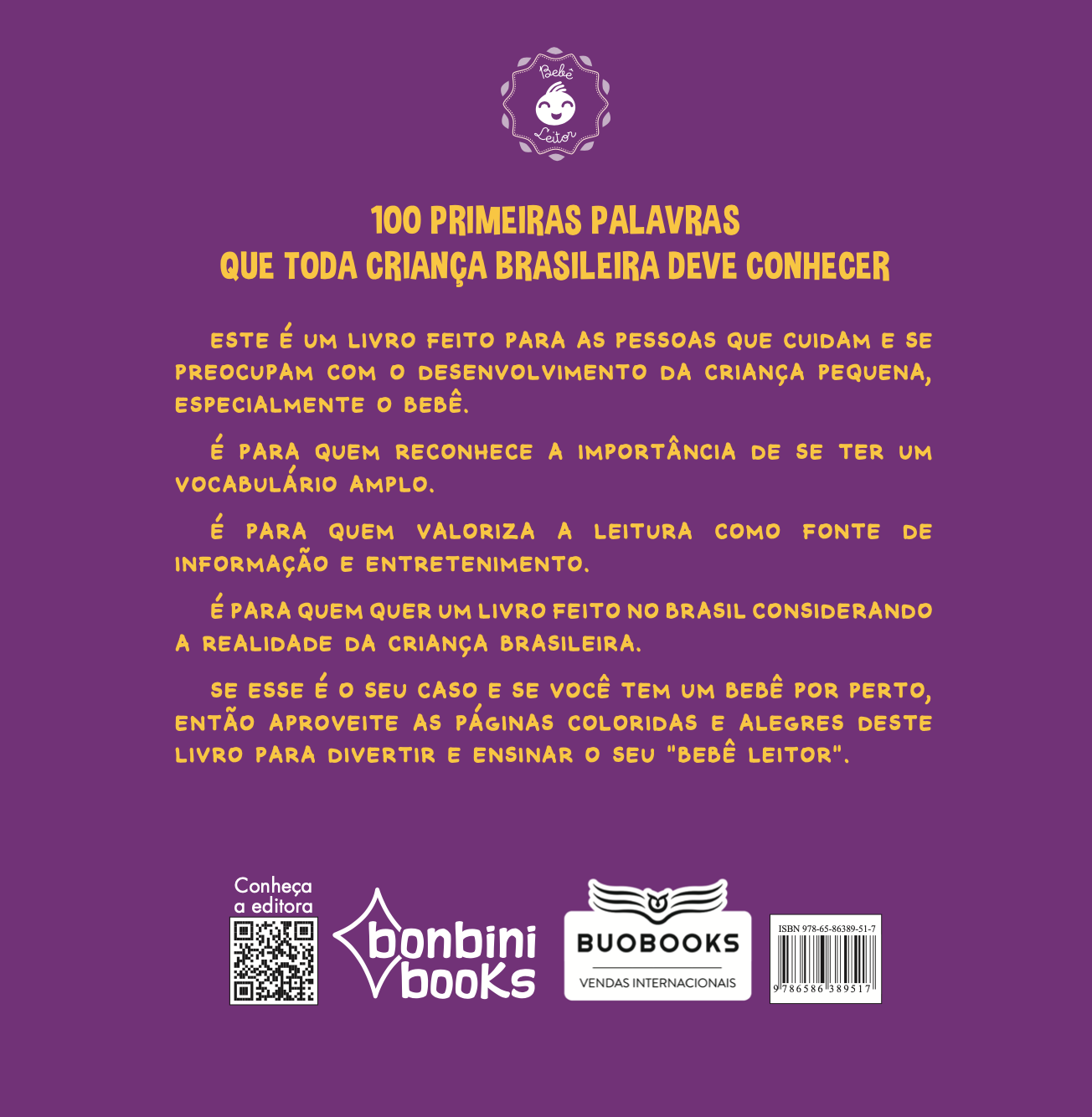 Contracapa do livro 100 primeiras palavras - animais