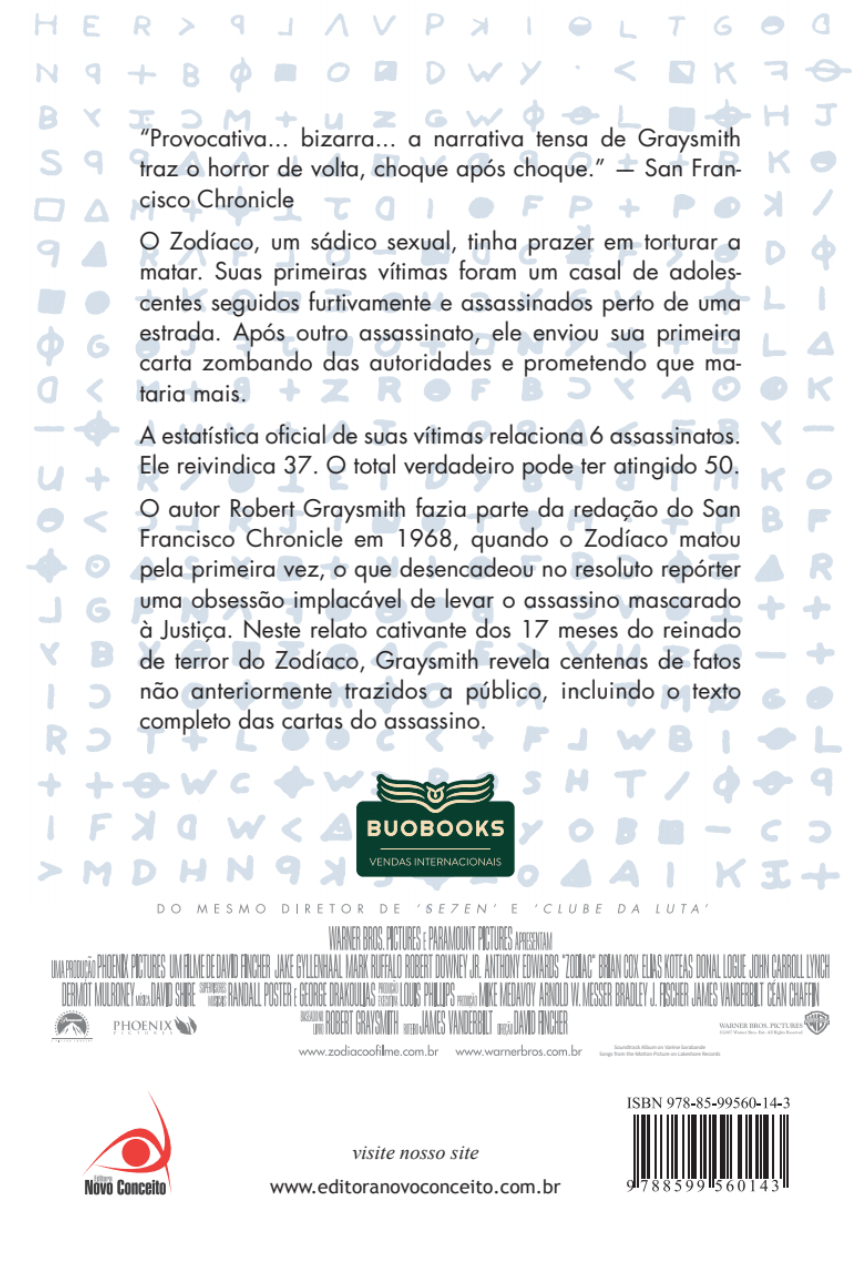 Capa do livro Zodíaco