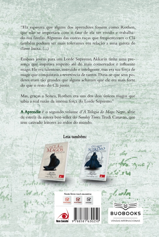 Contracapa do livro A Aprendiz