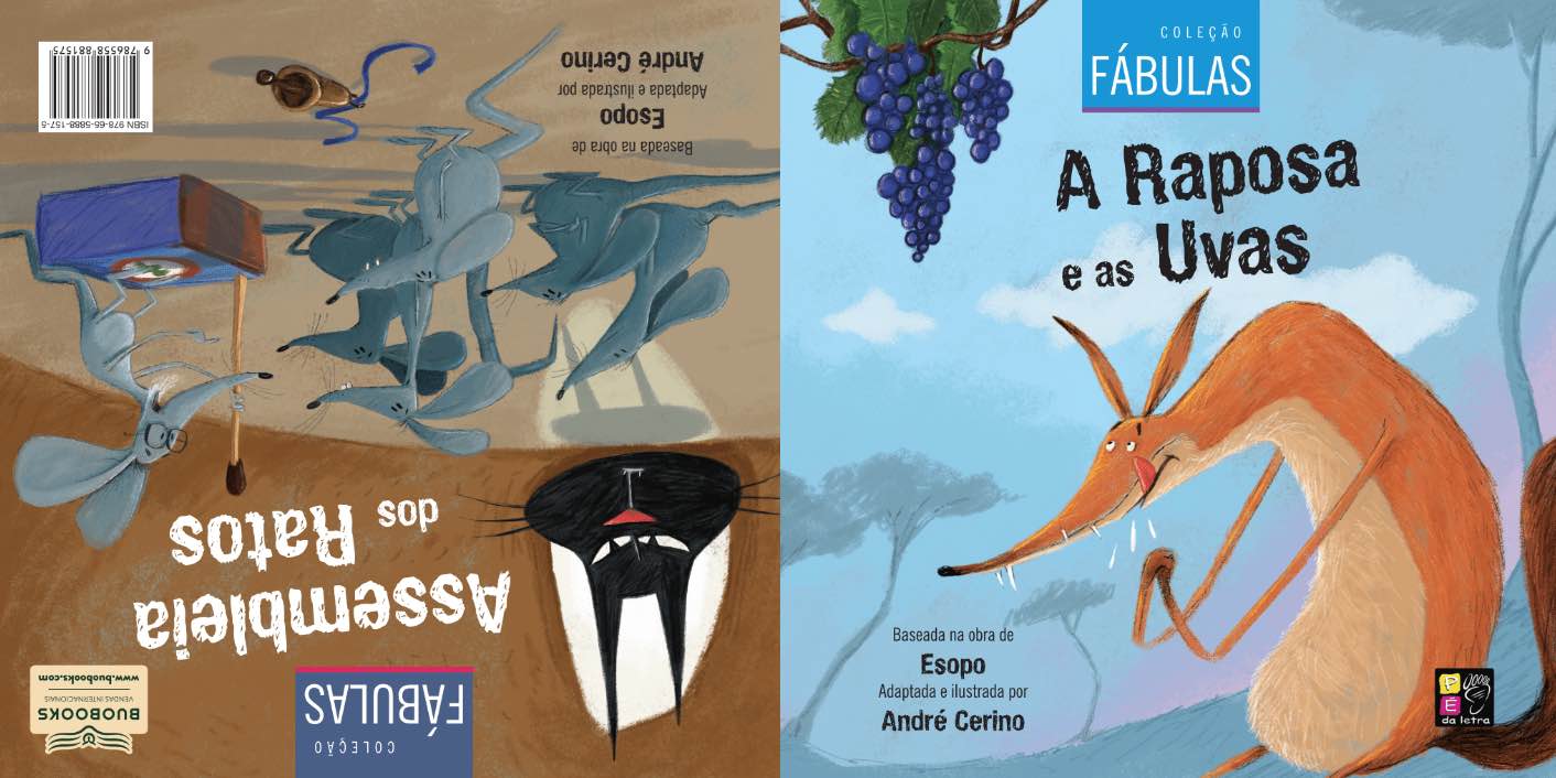 2 LIVROS EM UM- COLECAO FABULAS - A RAPOSA E AS UVAS, ASSEMBLEIA DOS RATOS..
