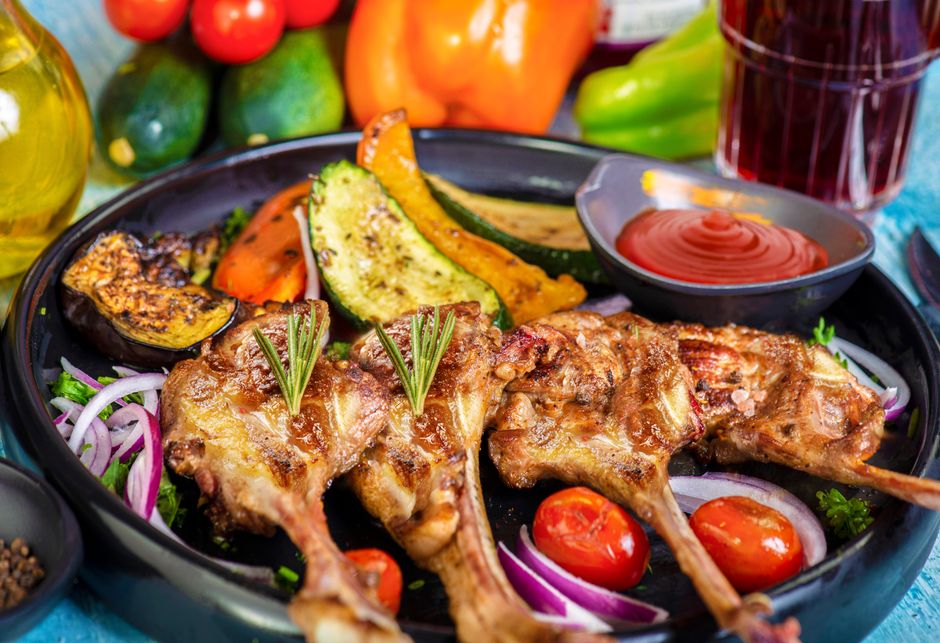 Paidakia lamb chops at Thalassa Menlo Park — milk-fed lamb marinated in herbs grilled over high heat
