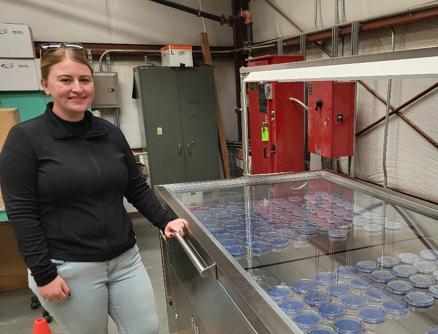 Chandra Montgomery in a research lab.