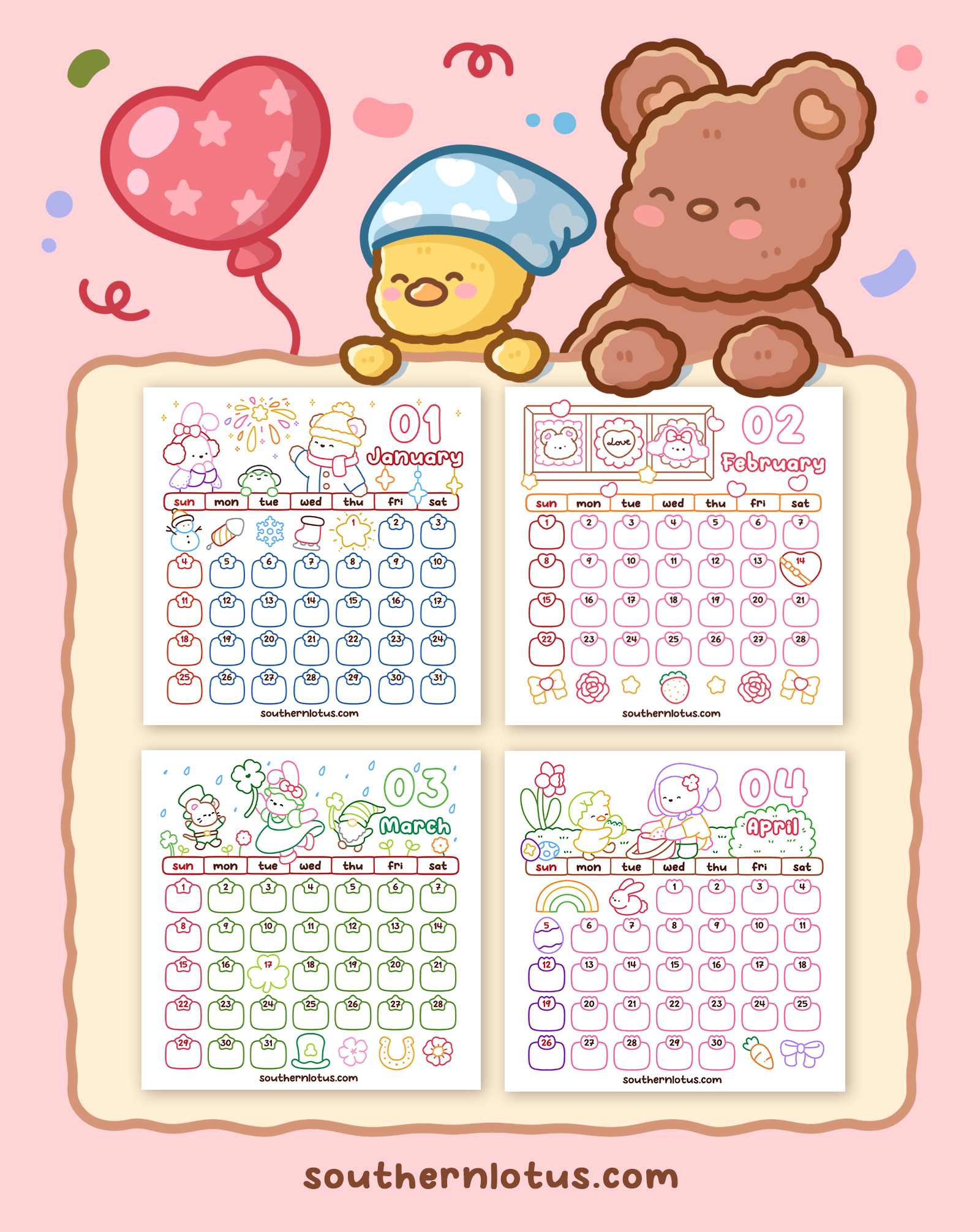 2026 Calendar Letter from Southern Lotus