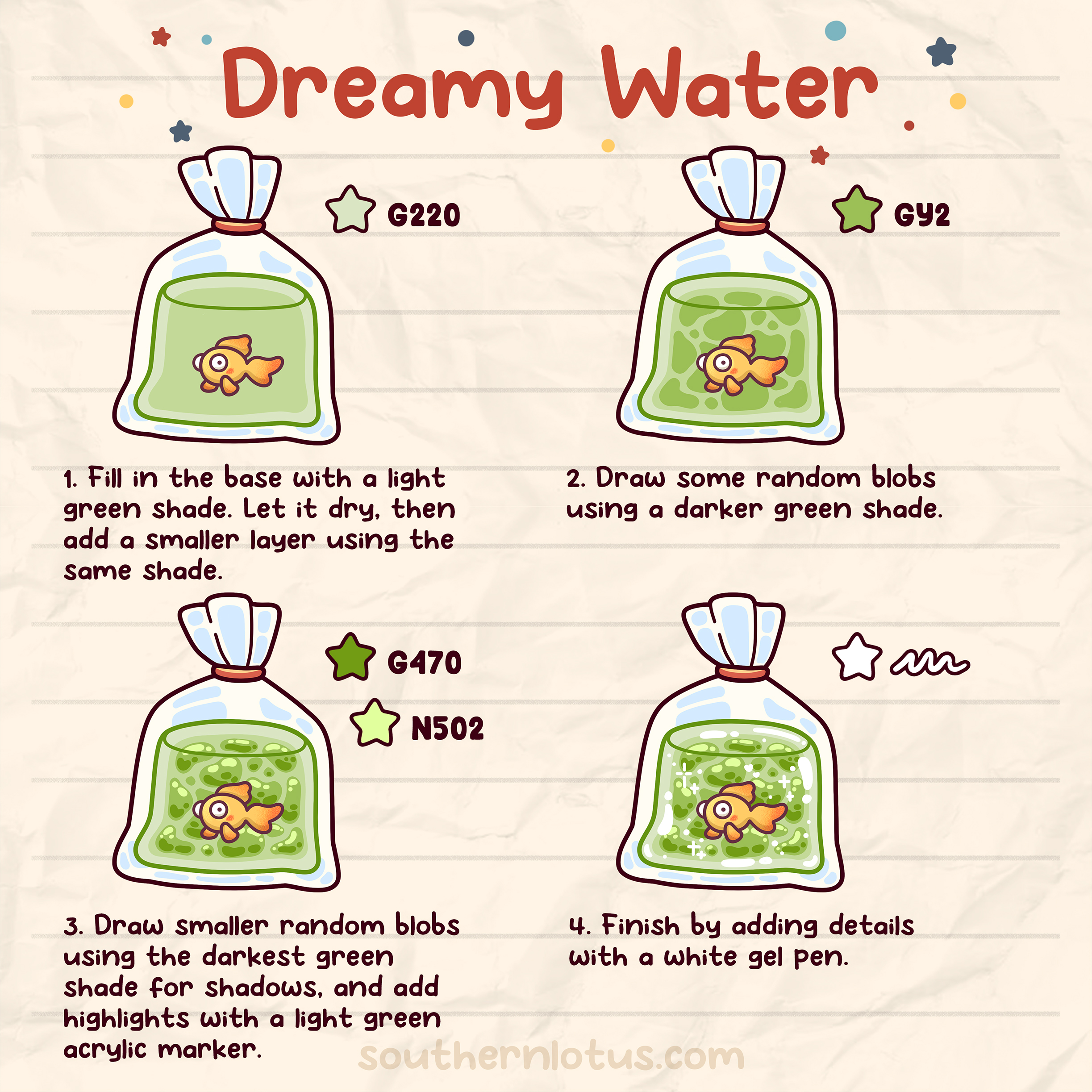 Dreamy water coloring tutorial