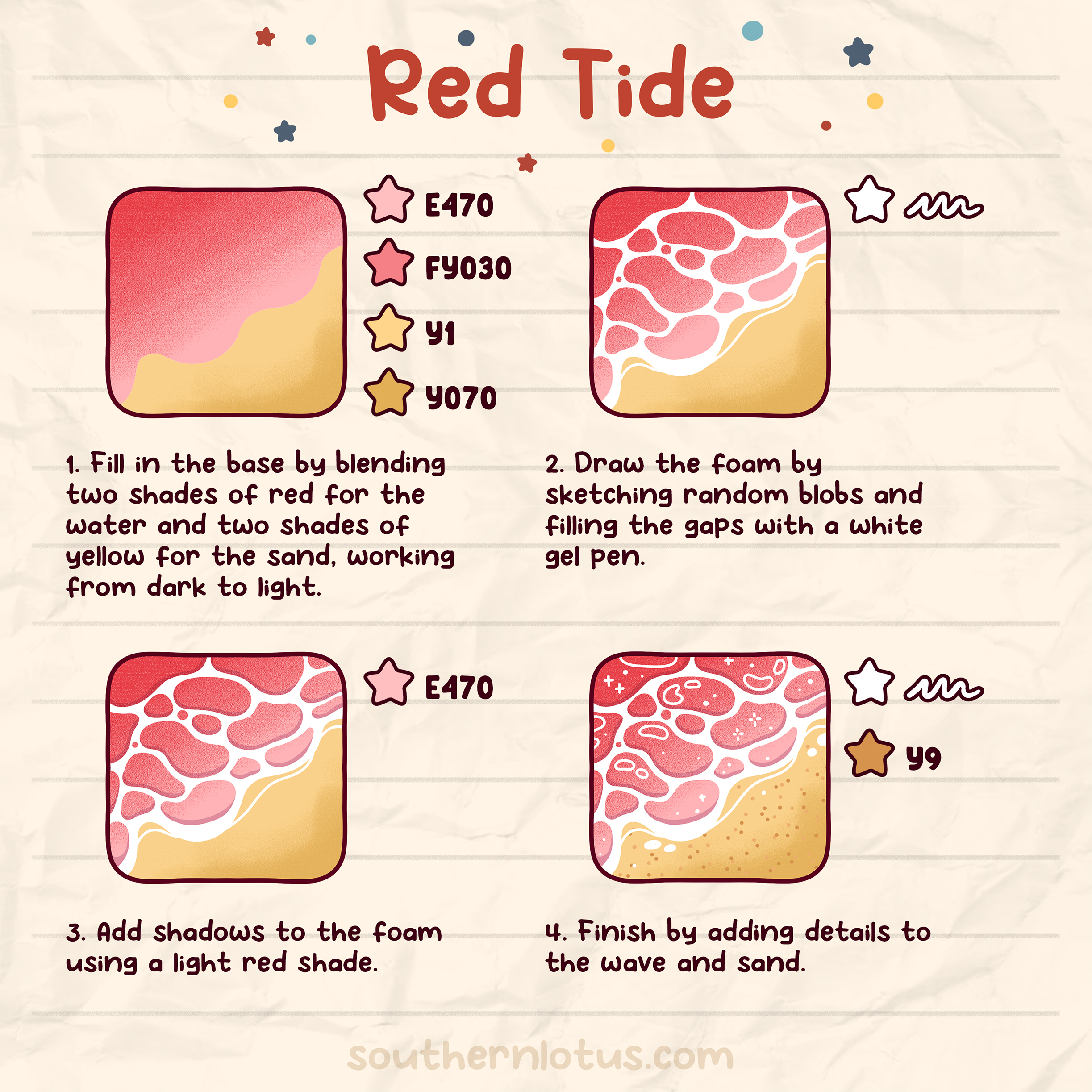 Red tide water coloring tutorial
