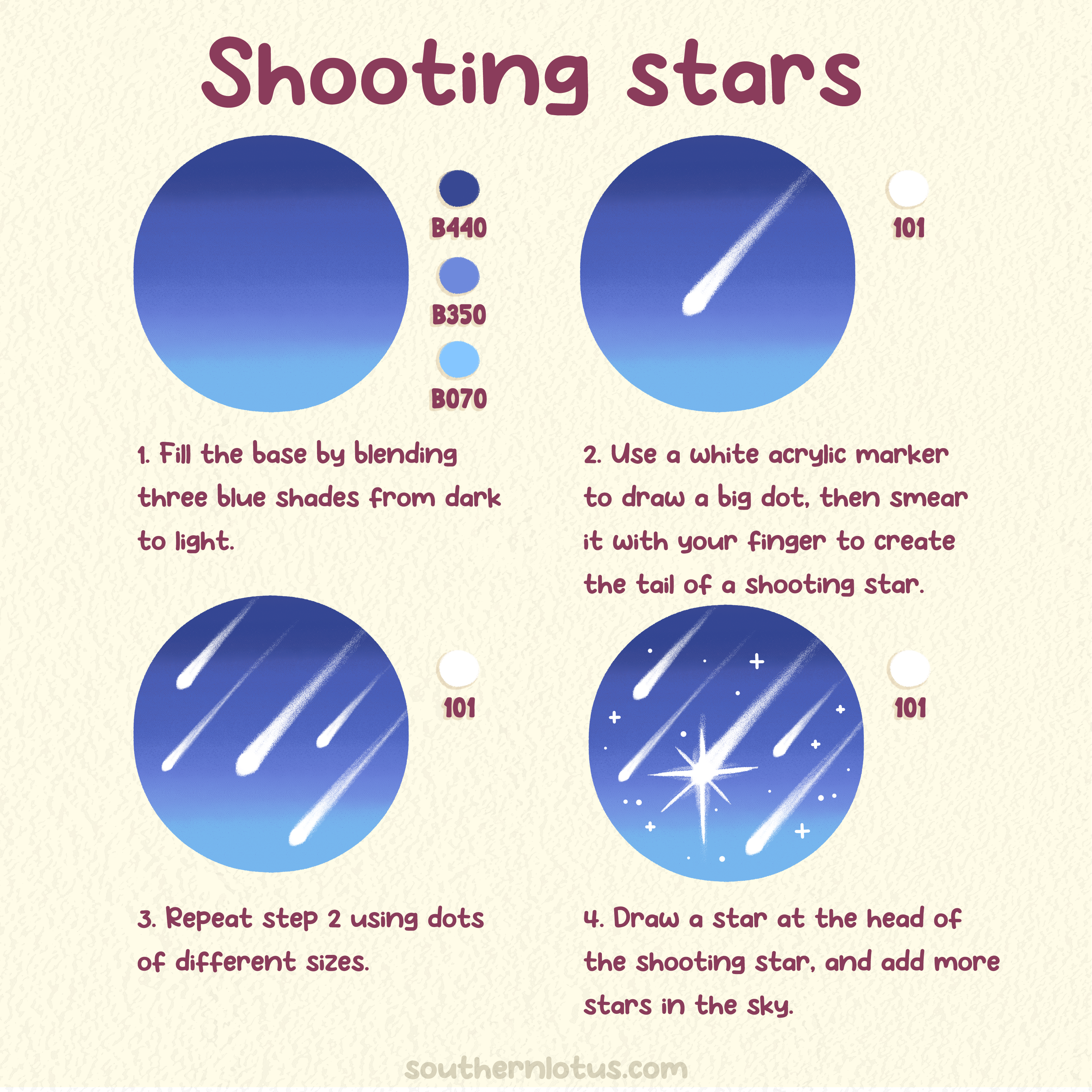 Southern Lotus tutorial: night sky gradient with shooting stars
