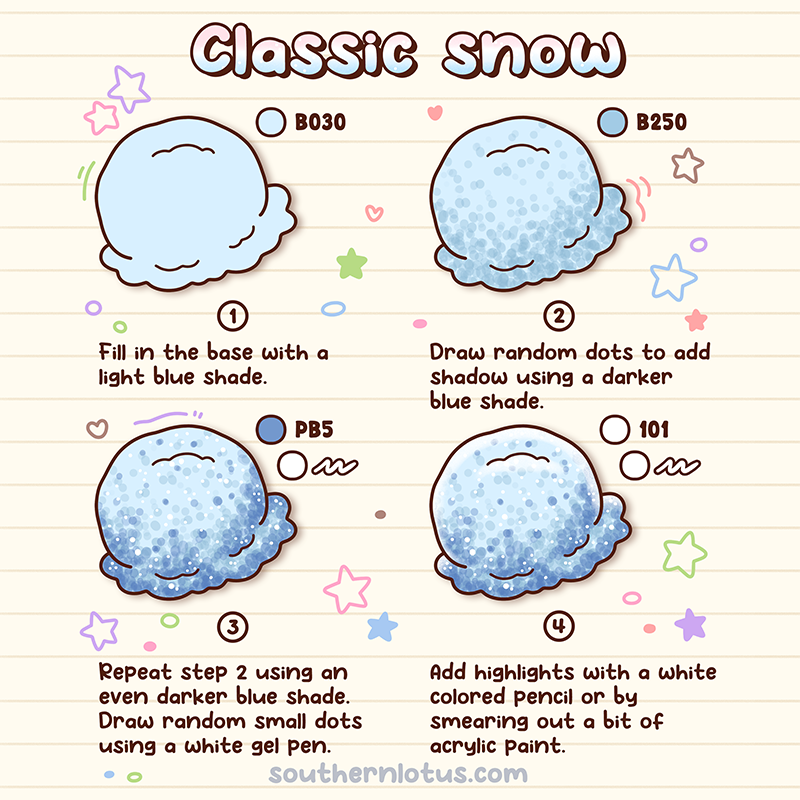 Classic snow coloring tutorial for coloring books