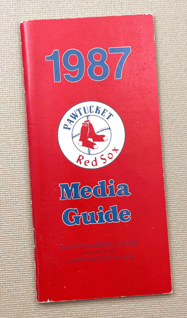 Pawtucket Red Sox 1987 Media Guide SportsHistoryCollectibles