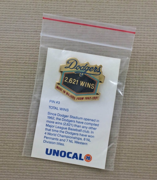 Dodgers 2621 Wins Pin