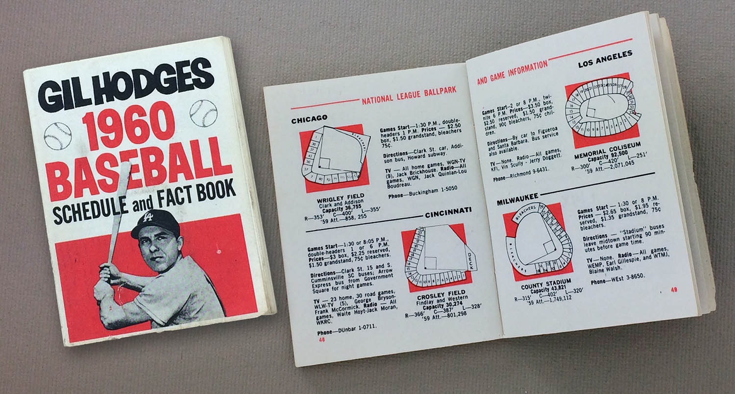 Gil Hodges 1960 Baseball Schedule And Fact Book 