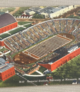 Vintage Minnesota Memorial Stadium Postcard