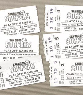 San Diego Sockers 1983 Playoff Ticket Stub Set