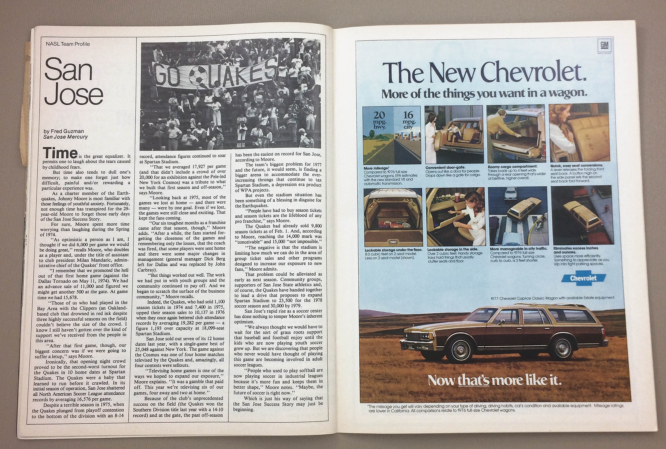 Los Angeles Aztecs vs Chelsea 1977 Program