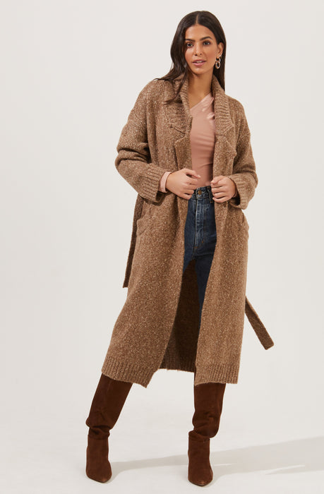 belted sweater jacket