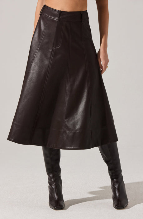 Zhuri Faxu Leather Midi Skirt - ASTR the Label