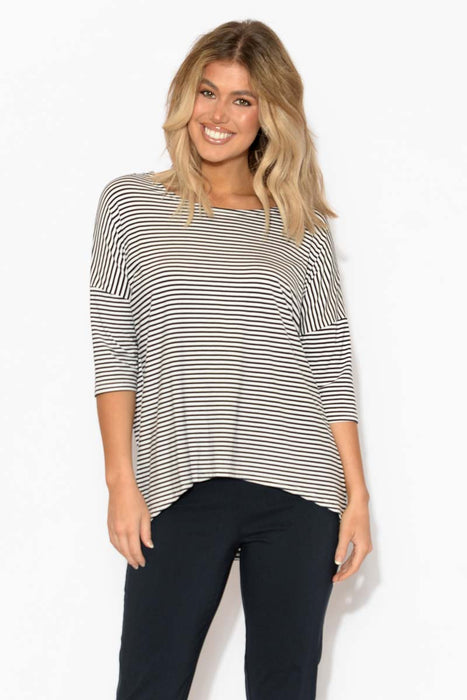 Blake Navy Stripe Top – Blue Bungalow