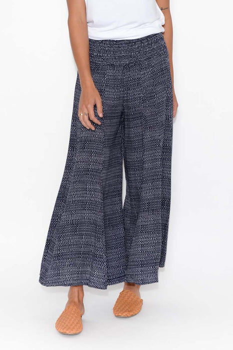 Erin Navy Dash Wide Leg Pant – Blue 