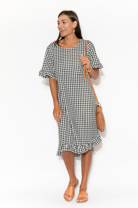 black gingham dress
