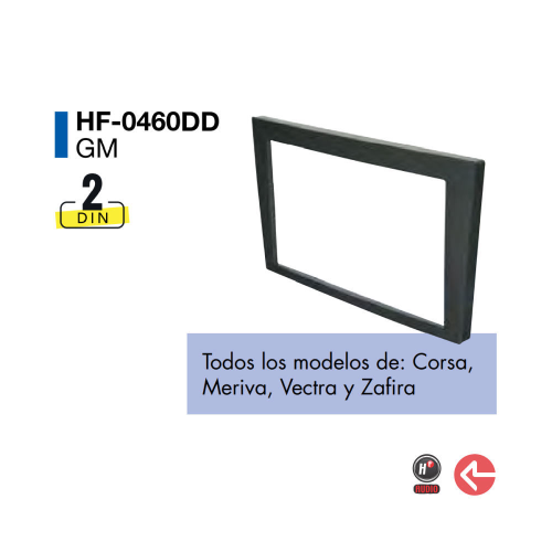 (M) 101FRENTE HF-0460DD PARA AUTO CHEVROLET CORSA, MERIVA, VECTRA Y ZAFIRA 2 DIN