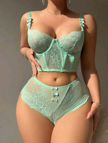 Set Bustier y Cachetero verde aqua LEN75LAQ