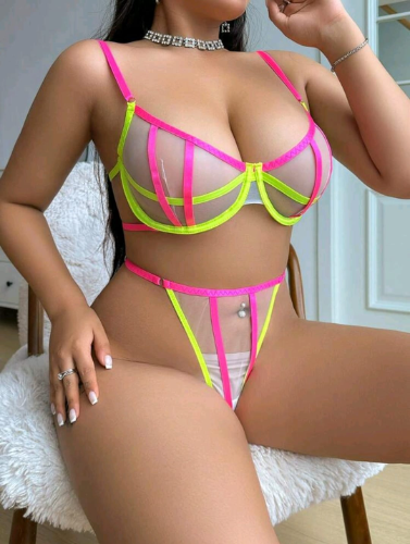 Set de lenceria neón  curvy372XL