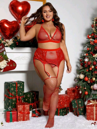 Set de Bralette Falda medias CURVY552XLRJ