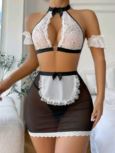 Lenceria sexy mucama LEN122MNG