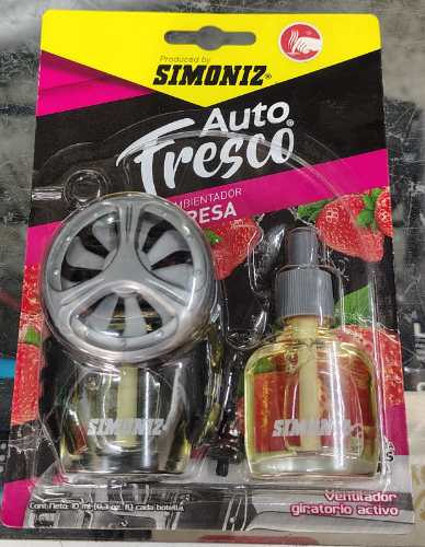 AUTO FRESCO VENTILADOR GUIRATORIO ACTIVO FRESA 10ML