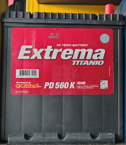 BATERIA EXTREMA WILLARD 560 NS40D-PD560K