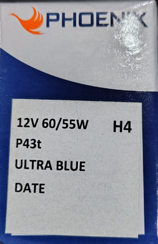 BOMBILLO ULTRA BLUE H4 PHOENIX 60/55 LUZ DIA