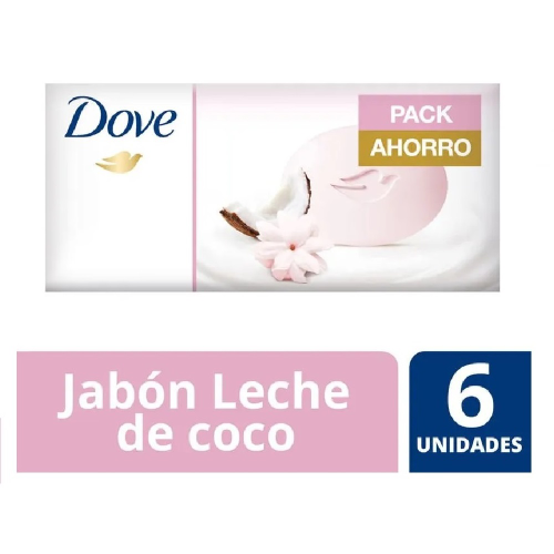 Jabon Dove leche de Coco y Jazmin x 6 de 90g