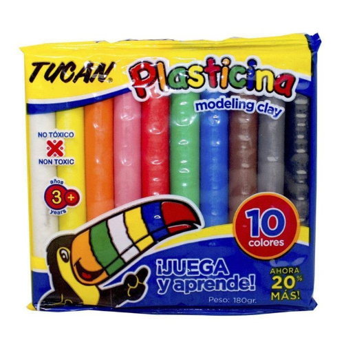Plasticina barra de 10 colores 180 Grs
