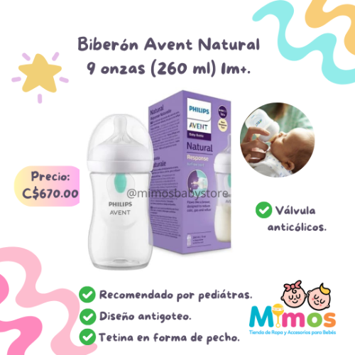 Biberón Avent 9 onzas con Válvula