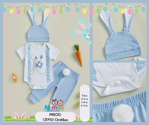 Conjunto de 3 piezas conejito