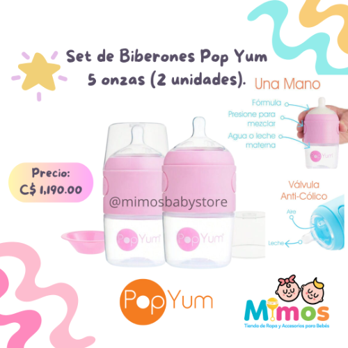 Set de Biberones Pop Yum 5 onzas Rosa