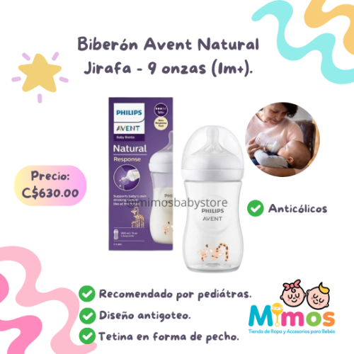 Biberón Avent 9 onzas Jirafa (1m)