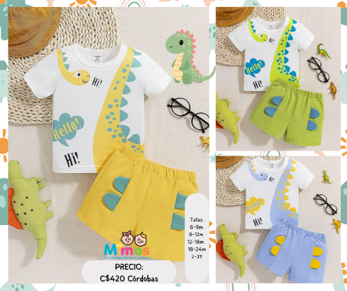 Conjunto de short Dinosaurio