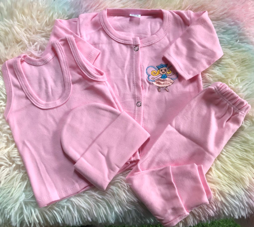 Conjunto de RN 4 piezas algodón un solo tono