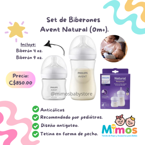 Set de Biberones Avent Natural 4 y 9 onzas