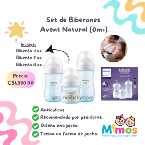 Set de Biberones Avent 4,9,11 onzas celeste