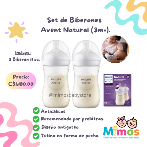 Set de Biberones Avent Natural 11 onzas-3m
