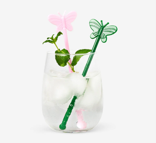 Agitador de bebidas Mariposas. 8pzas