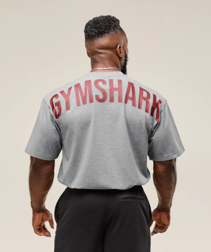 Power T-Shirt(S ) - Charcoal Core Marl/Sets Red