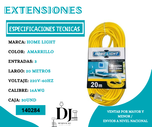 EXTENSION AMARILLO 20MTRS