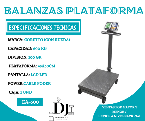 EA-600-BALANZA CORETTO 600KG C/RUEDA  T/M
