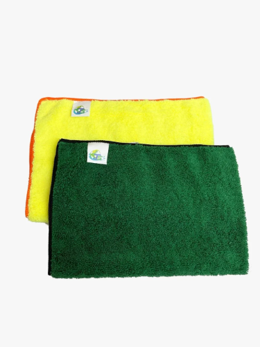 TOALHA 40X60CM VERDE C/ COSTURA PRETA- 350GSM JS