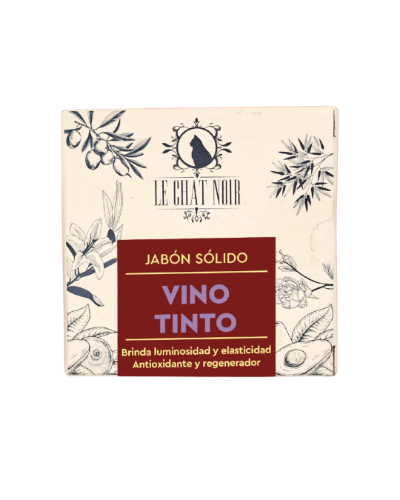 Jabón solido vino tinto 90 gr Le chat noir