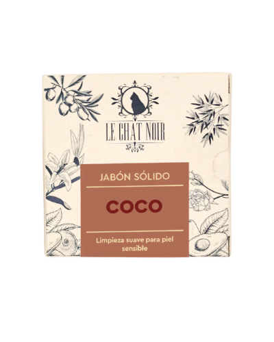 Jabon sólido de coco 90 g Le chat Noir